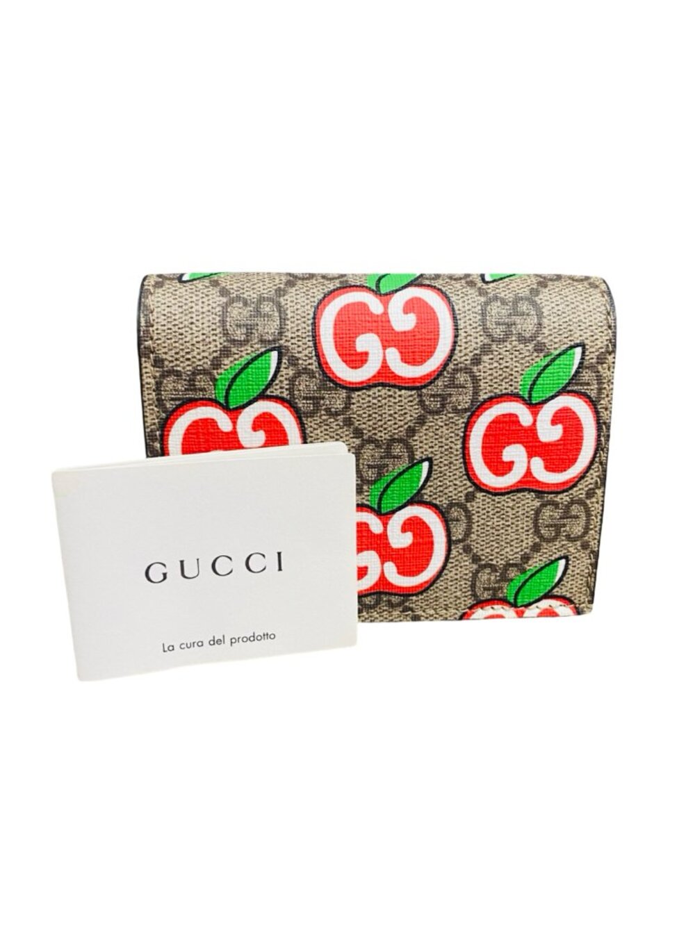 Gucci GG Supreme Monogram Apple Card Case Wallet 🍎